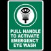 Pull Handle to Activate Eye Wash Sign